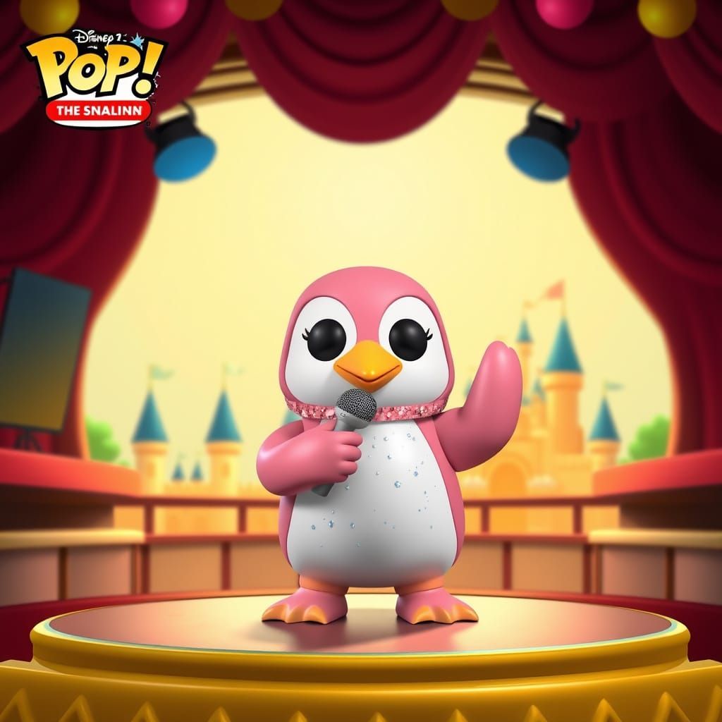 Funko Pop Figure Disney Penguin Pink from Club Penguin Sings at Disneyland