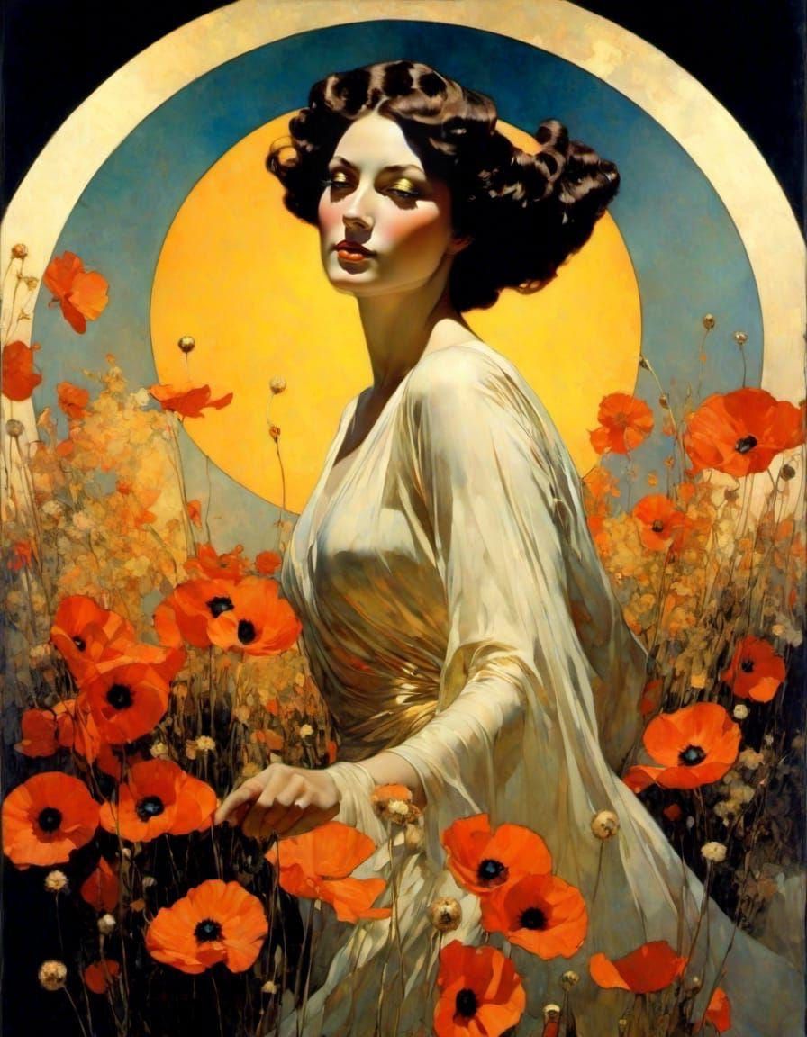 Golden Dancer Portrait in Wyeth Style