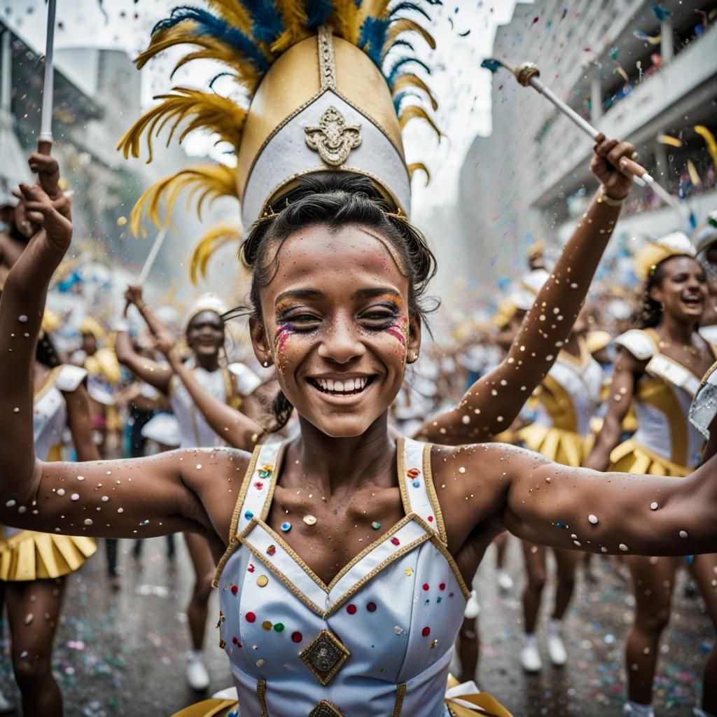 Majorette Celebrates Carnaval in Rio