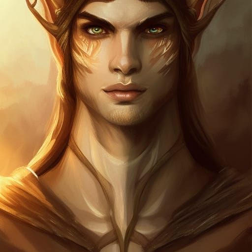 Grim Elf Ranger Portrait in Autumnal Style