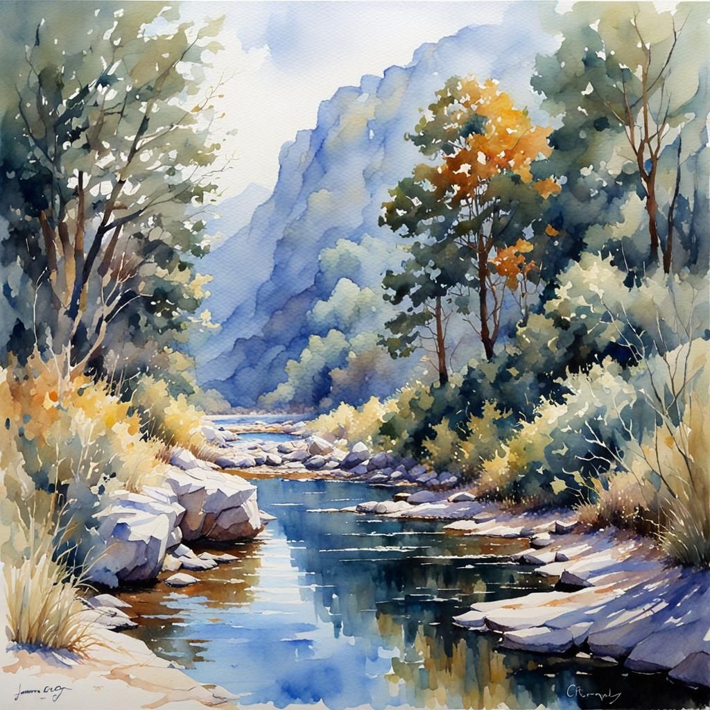 Watercolor Landscape Inspired by James Gurney