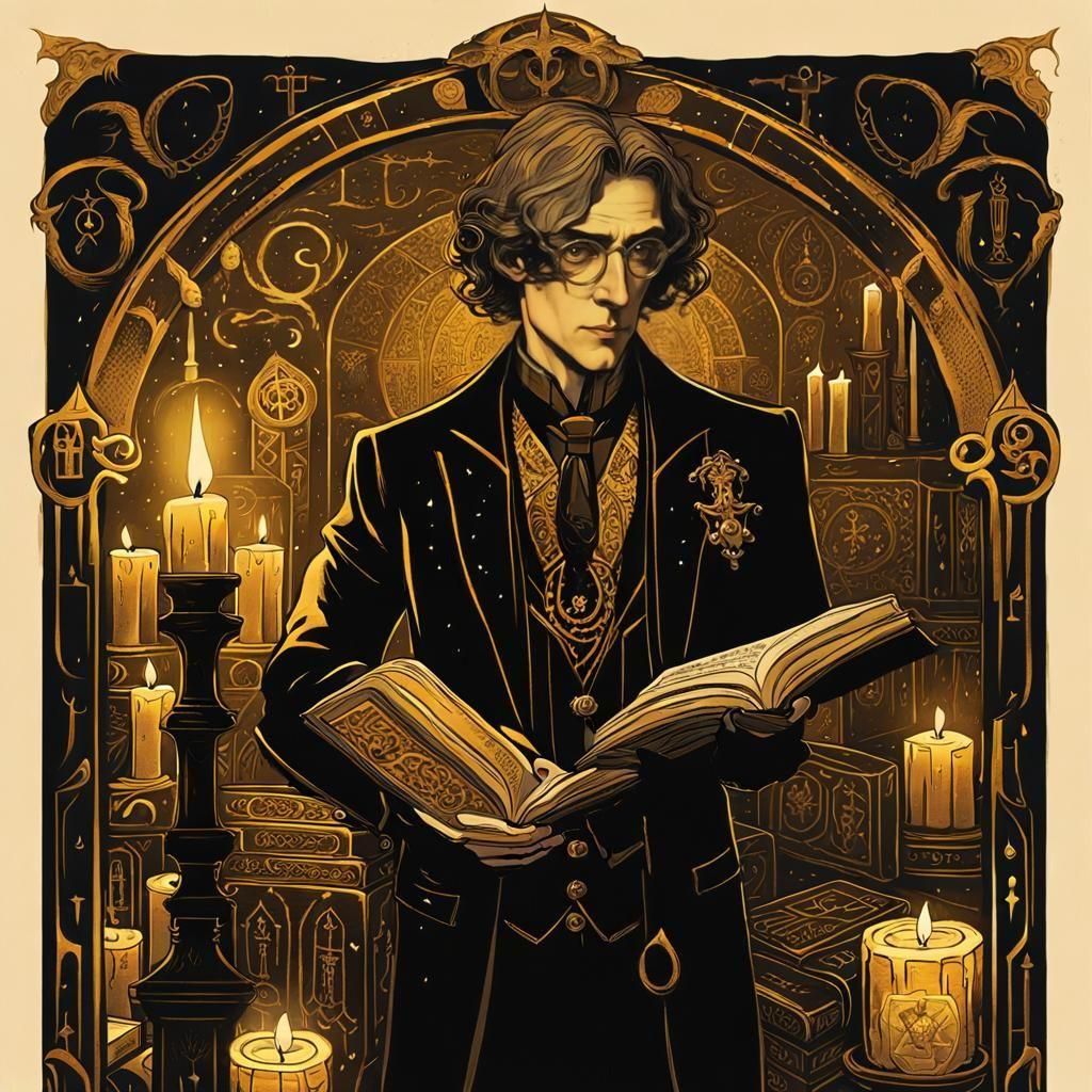 Eldritch Art Nouveau Image in Dark Academia Aesthetic