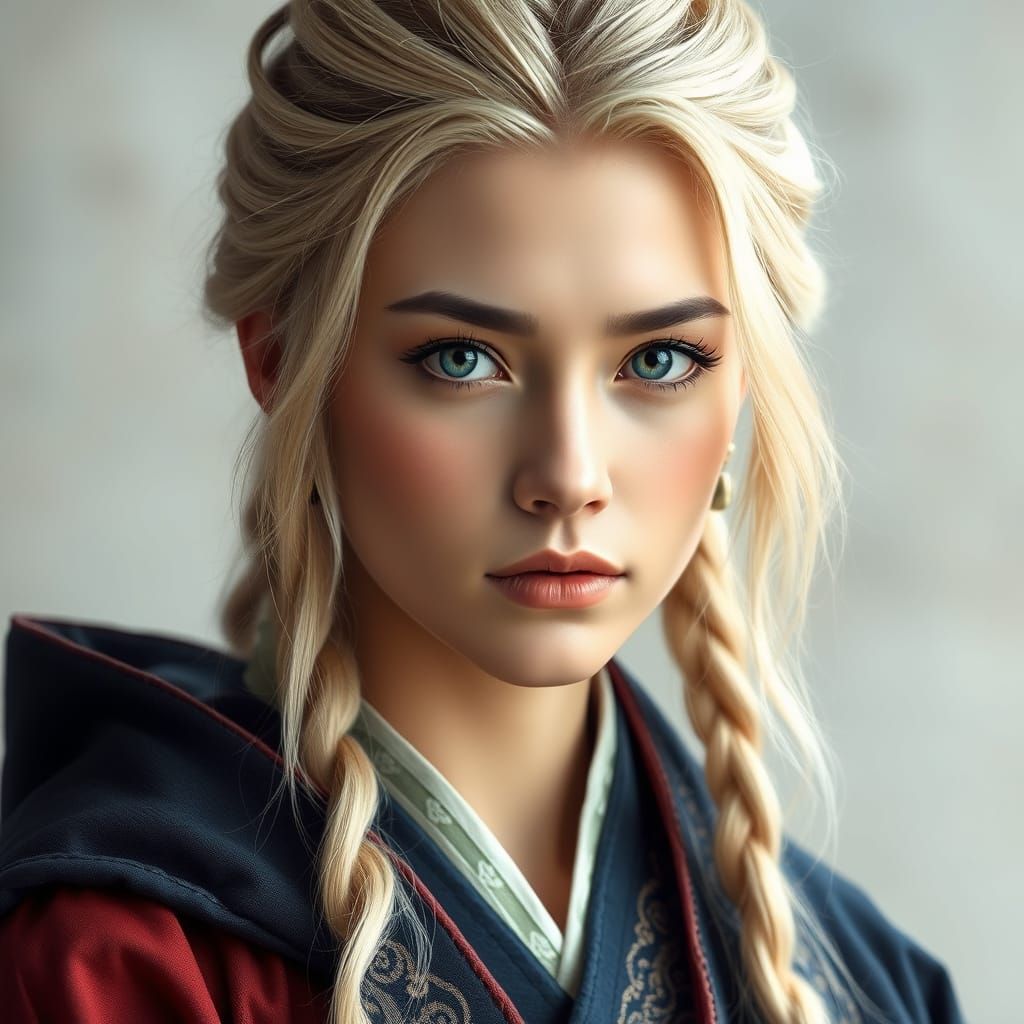 Ethereal Noble Woman in Traditional Chinese Attire