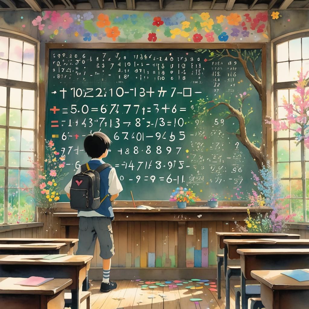 Watercolor Classroom: Nature Meets Mathematics, Miyazaki Sty...