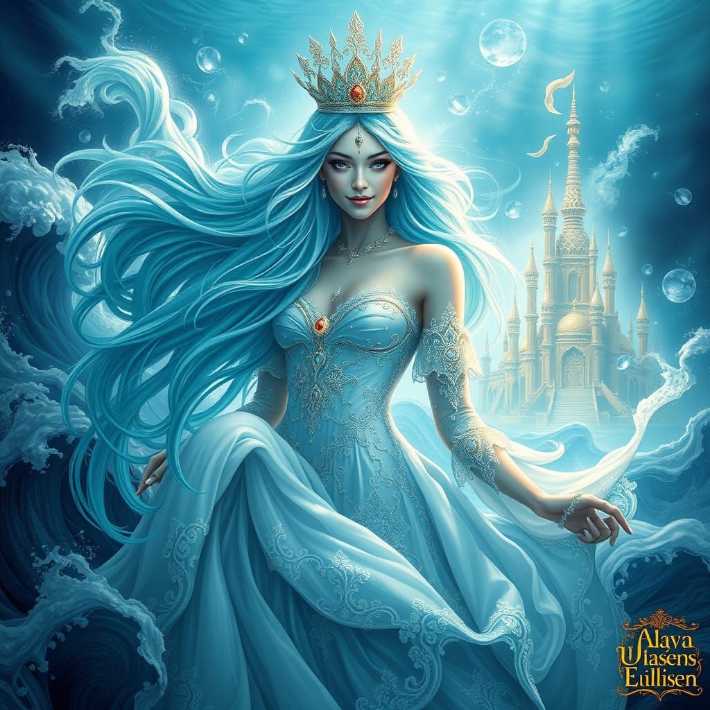 Majestic Water Queen Reigns in Shimmering Oceanic Realm