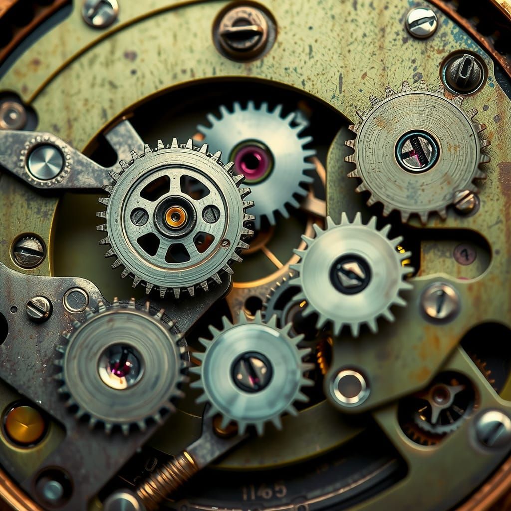 Mechanical Timepiece in Metallic Greens