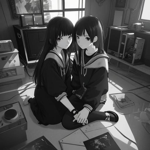 Beautiful Emo Woman in 3D Anime Style