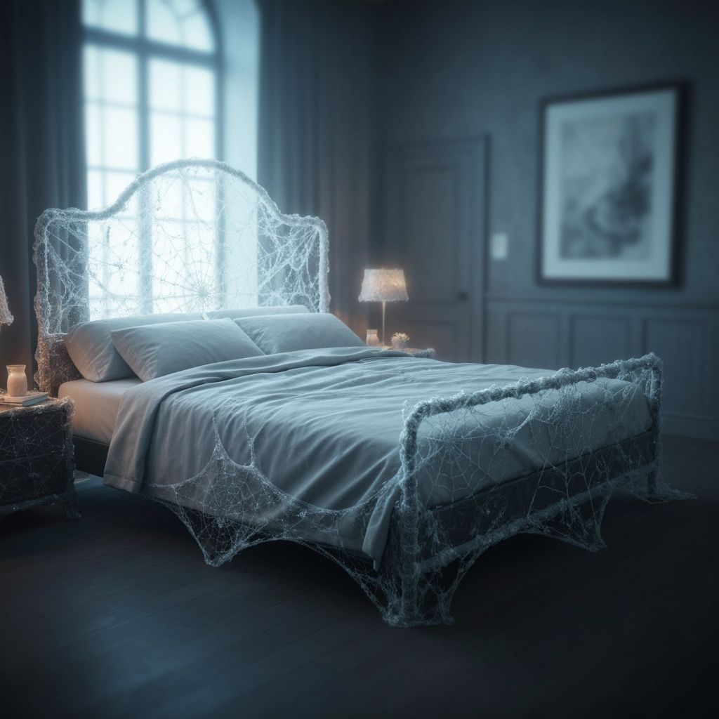 Dreamy Spiderweb Bed in Ethereal Room