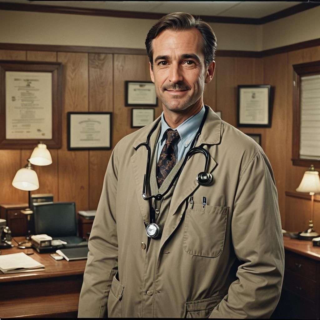 Classic Portrait of a Doctor in Professional Office