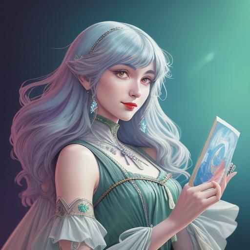 Charming Flapper Girl Portrait in Anime Style