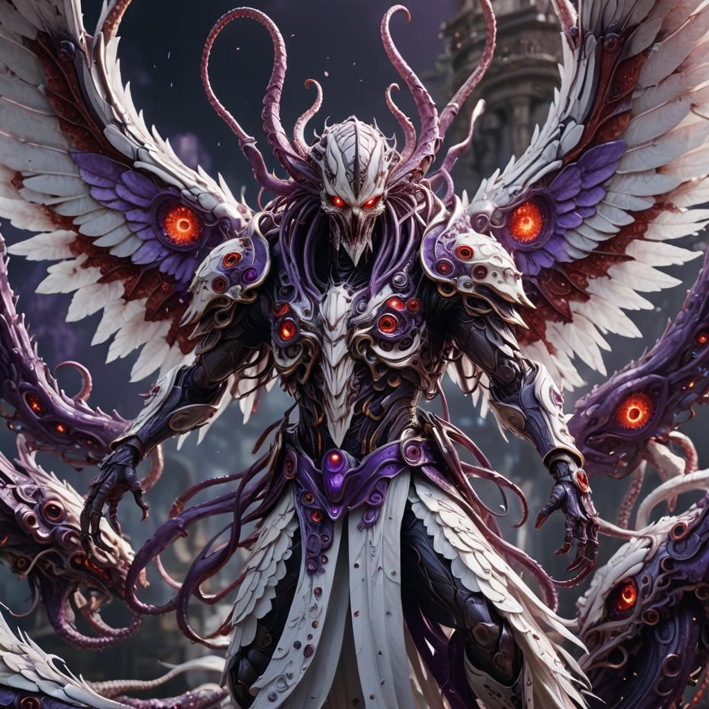 Colossal Multi-Winged Angel in 3D Game Style