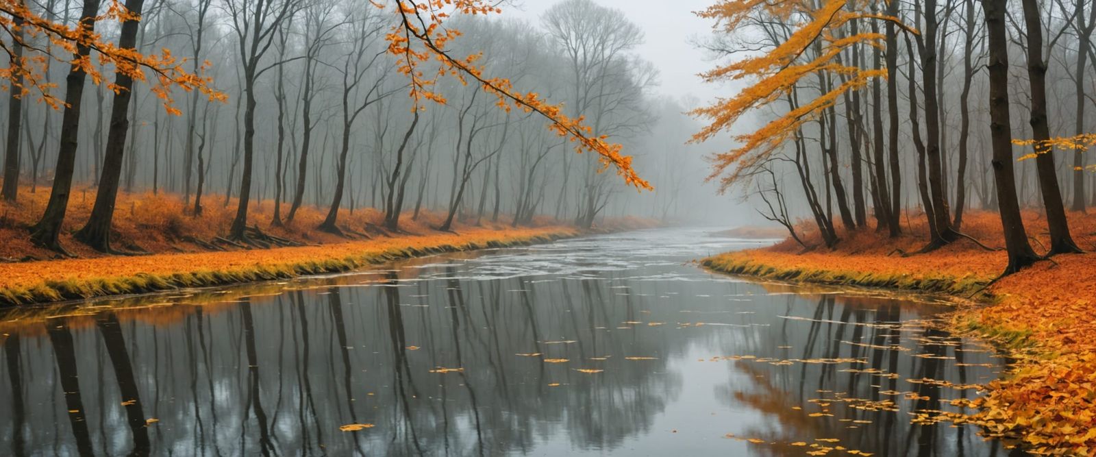 Impressionistic Winter Forest Through Frosted Glass
