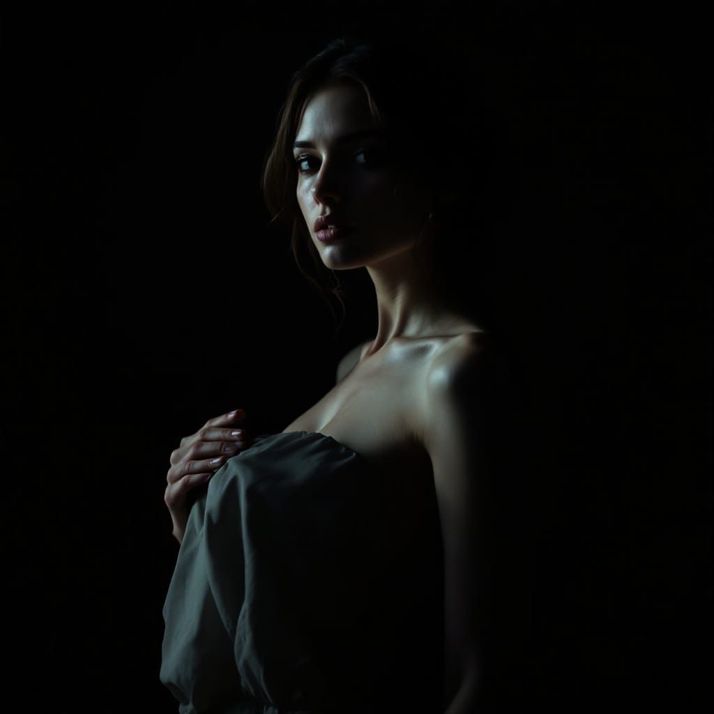 Dramatic Portrait with Rembrandt-Inspired Lighting