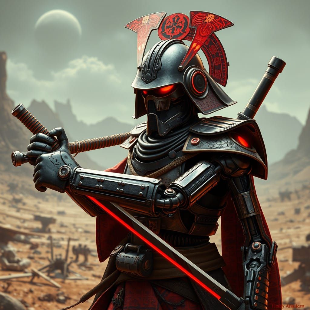 Cyberpunk Samurai Battle Droid
