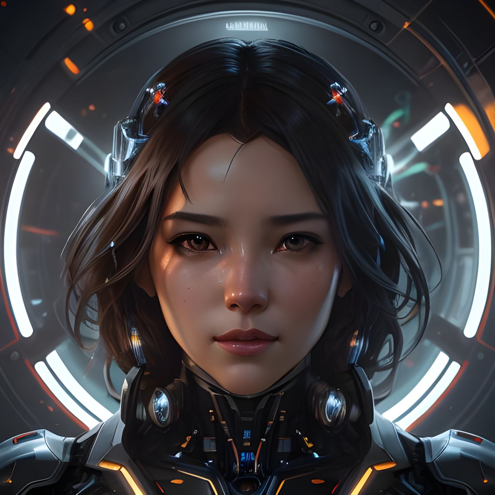 Intricate Robot Portrait in Digital Art Style