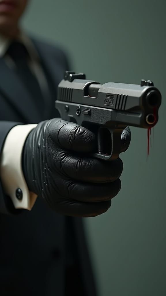 Gang War Hand with Gun in Hyperrealism