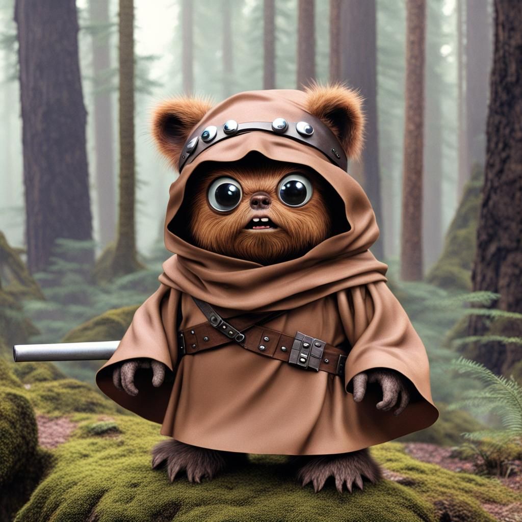Ewok with Googly Eyes: A Whimsical Portrait