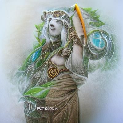 Druid Priestess Pencil Illustration