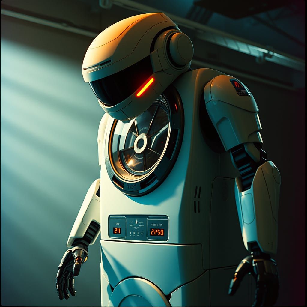 Futuristic Anthropomorphic Robotic Washing Machine