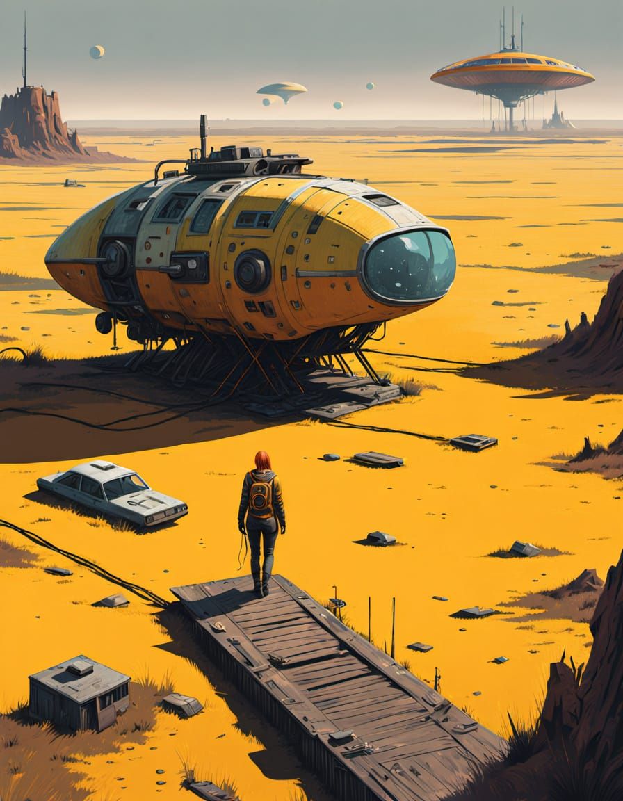 Sensual Explorer in a Mysterious Alien Landscape