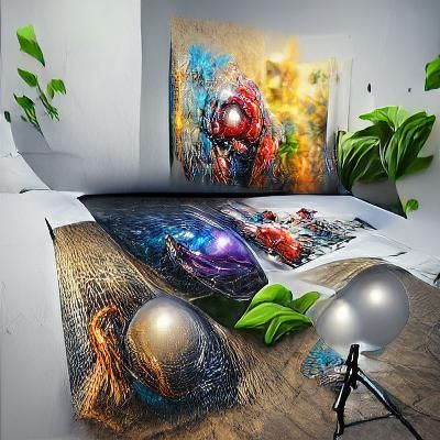 Cosmic 3D Artists Collage in Hyperrealism