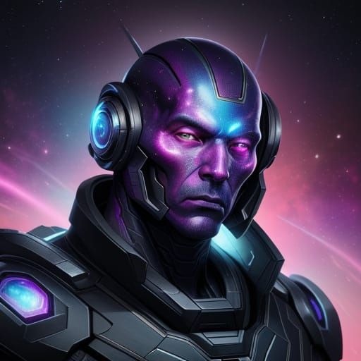 Alien Portrait in Cosmic Setting