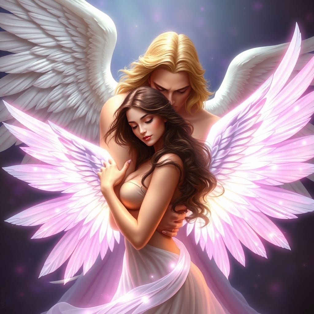 Majestic Archangel Michael Protects Angelic Inanna in Celest...