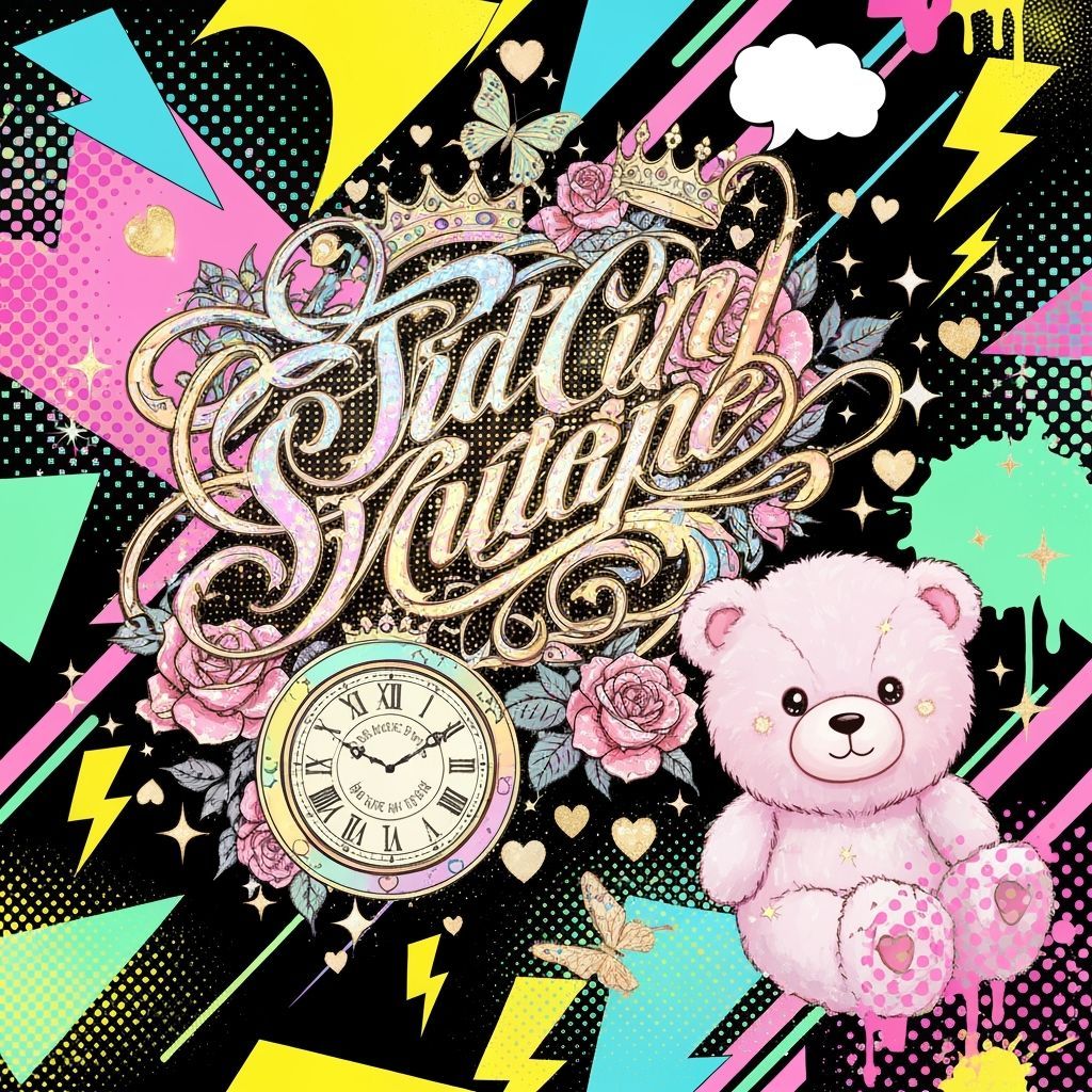 Retro Pop Art: Sad Girl's Escape with Teddy Bear