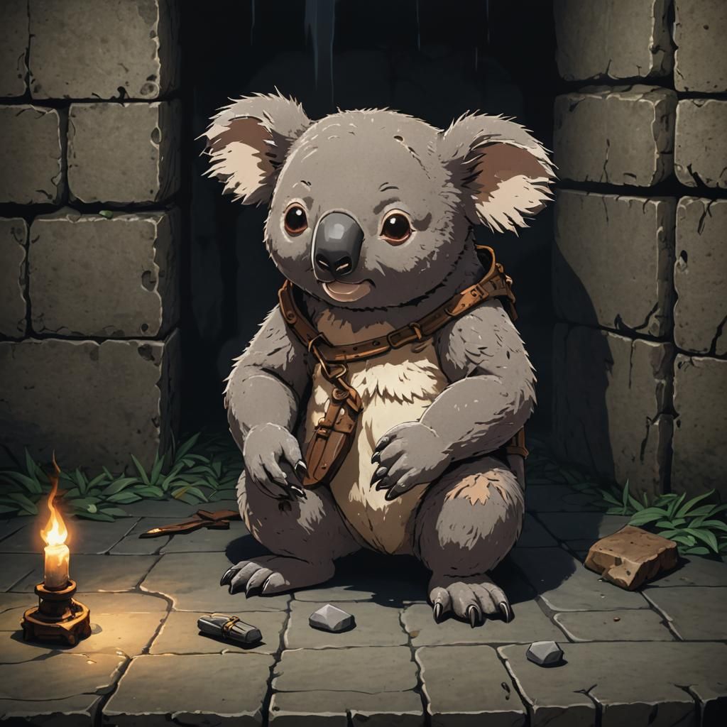 Defeated Koala in 16-bit RPG Pixel Art Dungeon