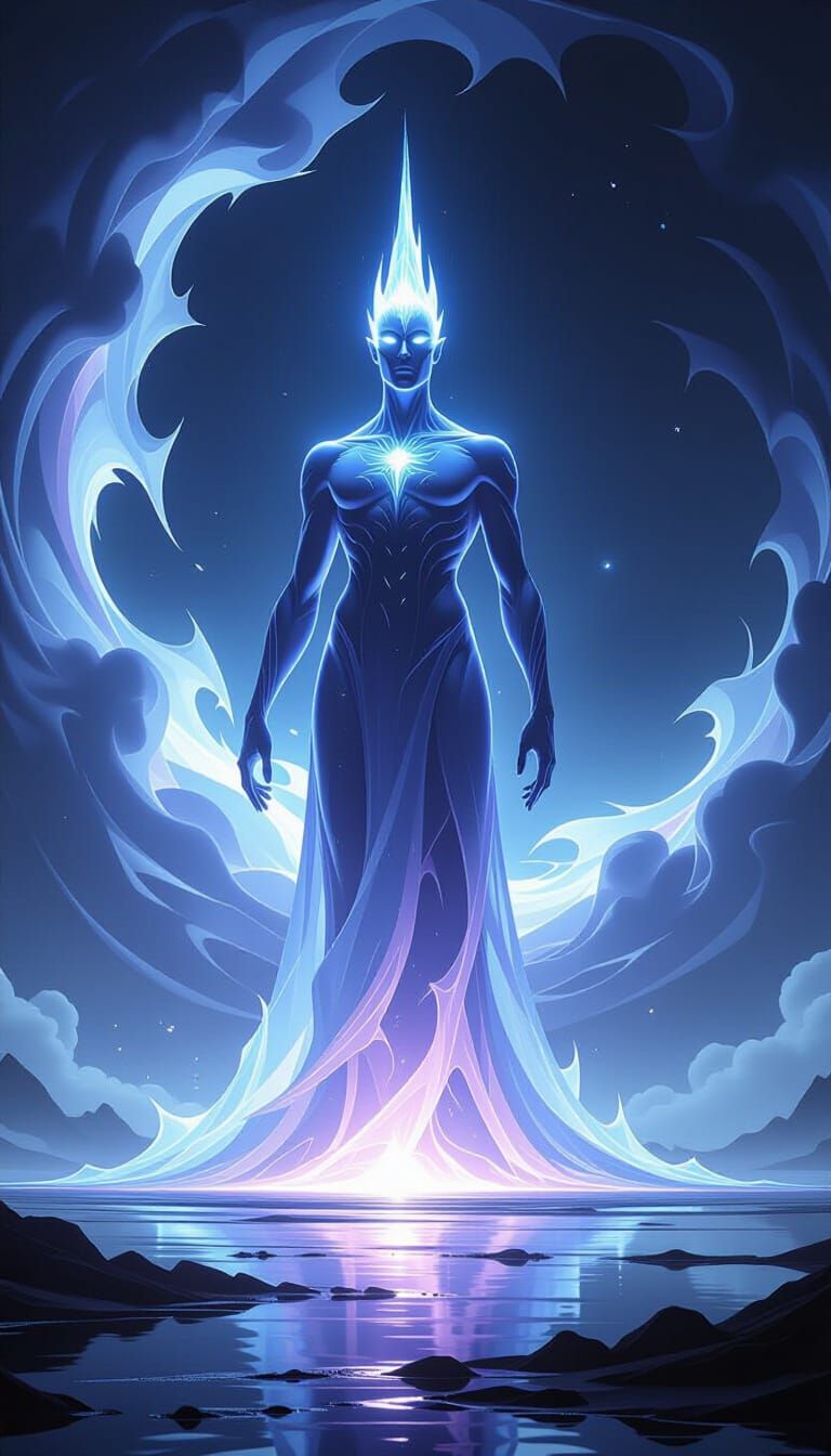 Ethereal Violet Light Giant Shattering Reality