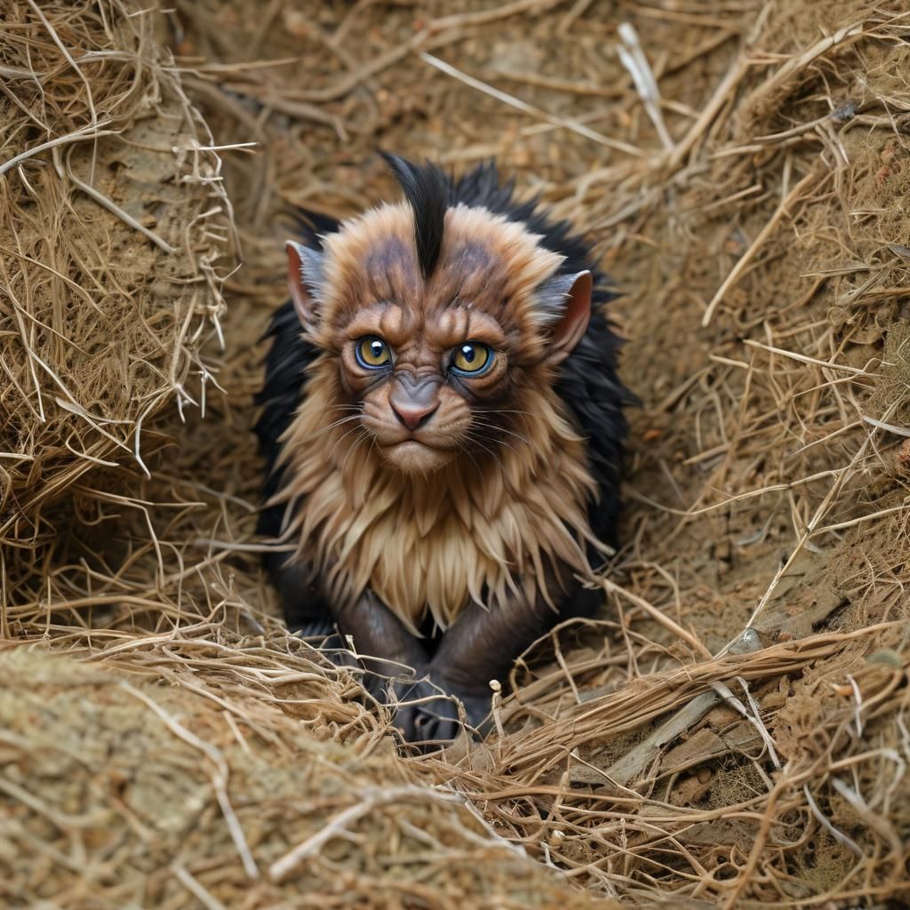 Baby Manticore with Bat Wings and Scorpion Tail