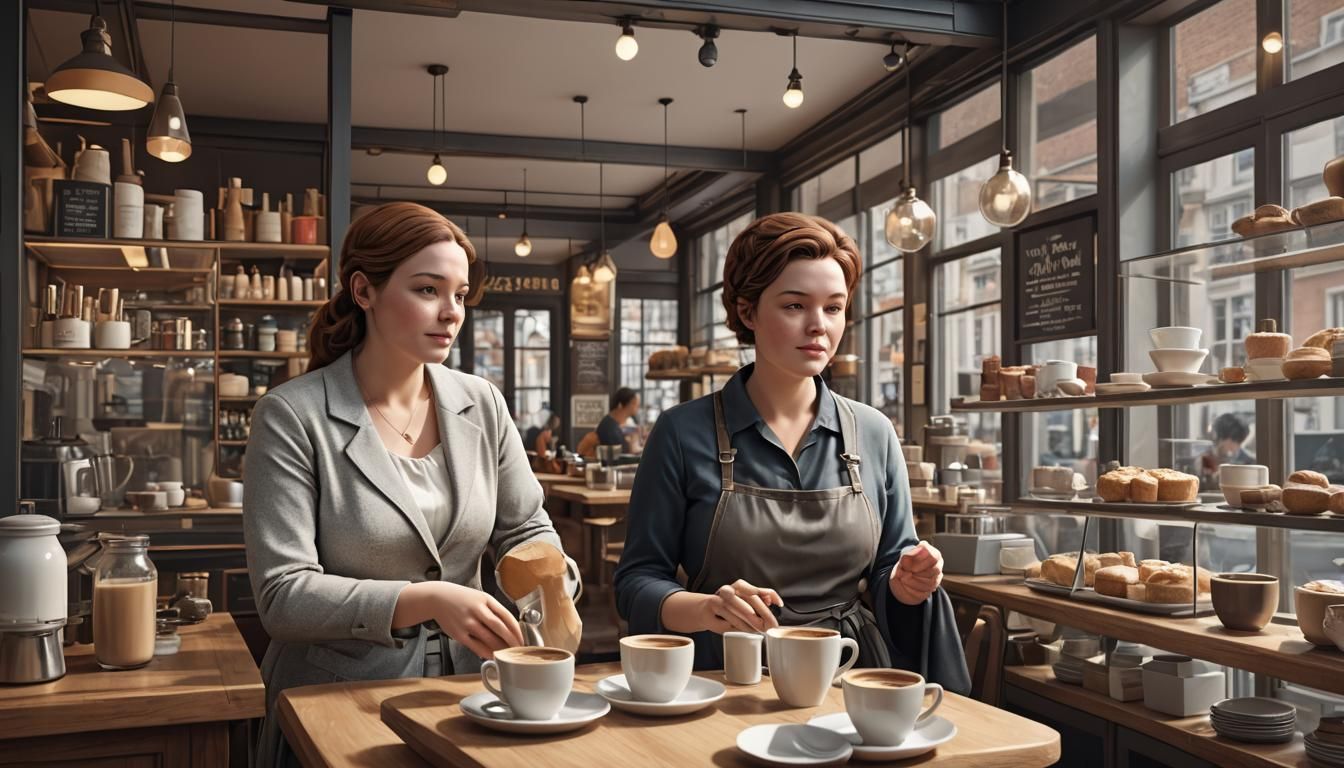 Martian Gazing into Coffee Shop in 3D