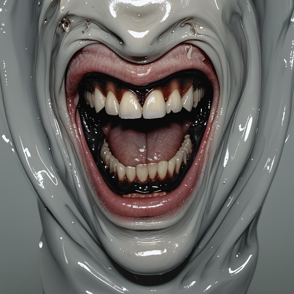 Horrific Black Teeth Macro Photograph