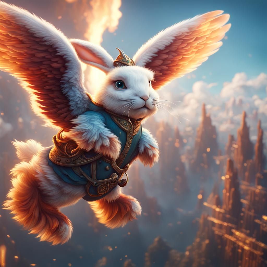Rabbit and Phoenix in Fantasy Concept Art