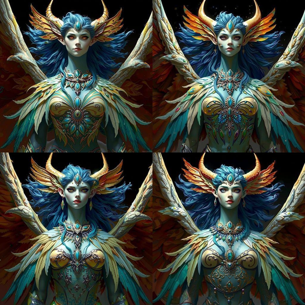 Surreal Goddess in Vibrant Splendor