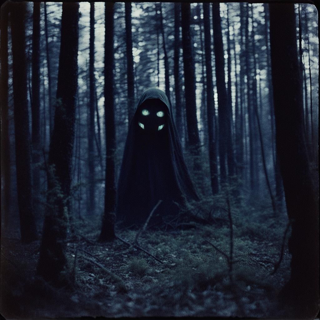 Terrifying Cryptid Face Hidden in Dark Forest