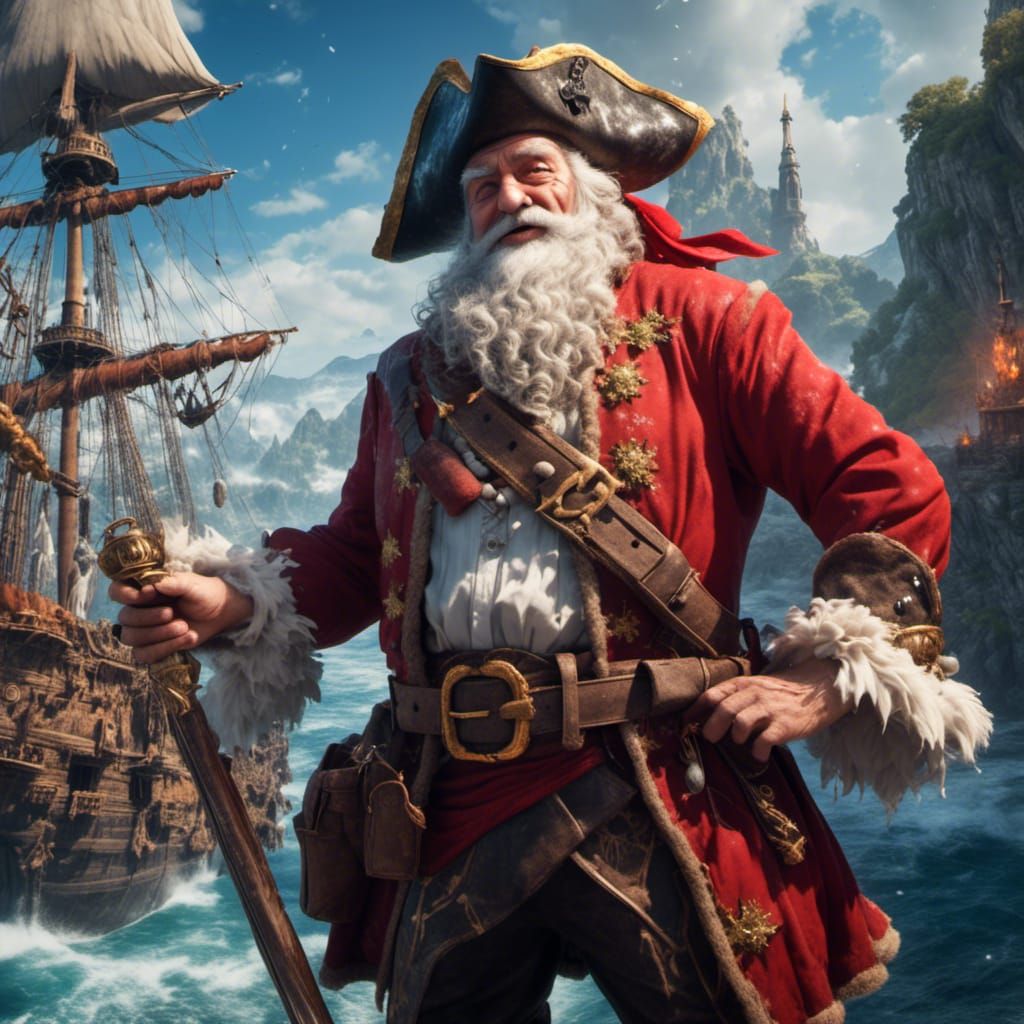 Santa Claus: Pirate in Detailed Matte Painting