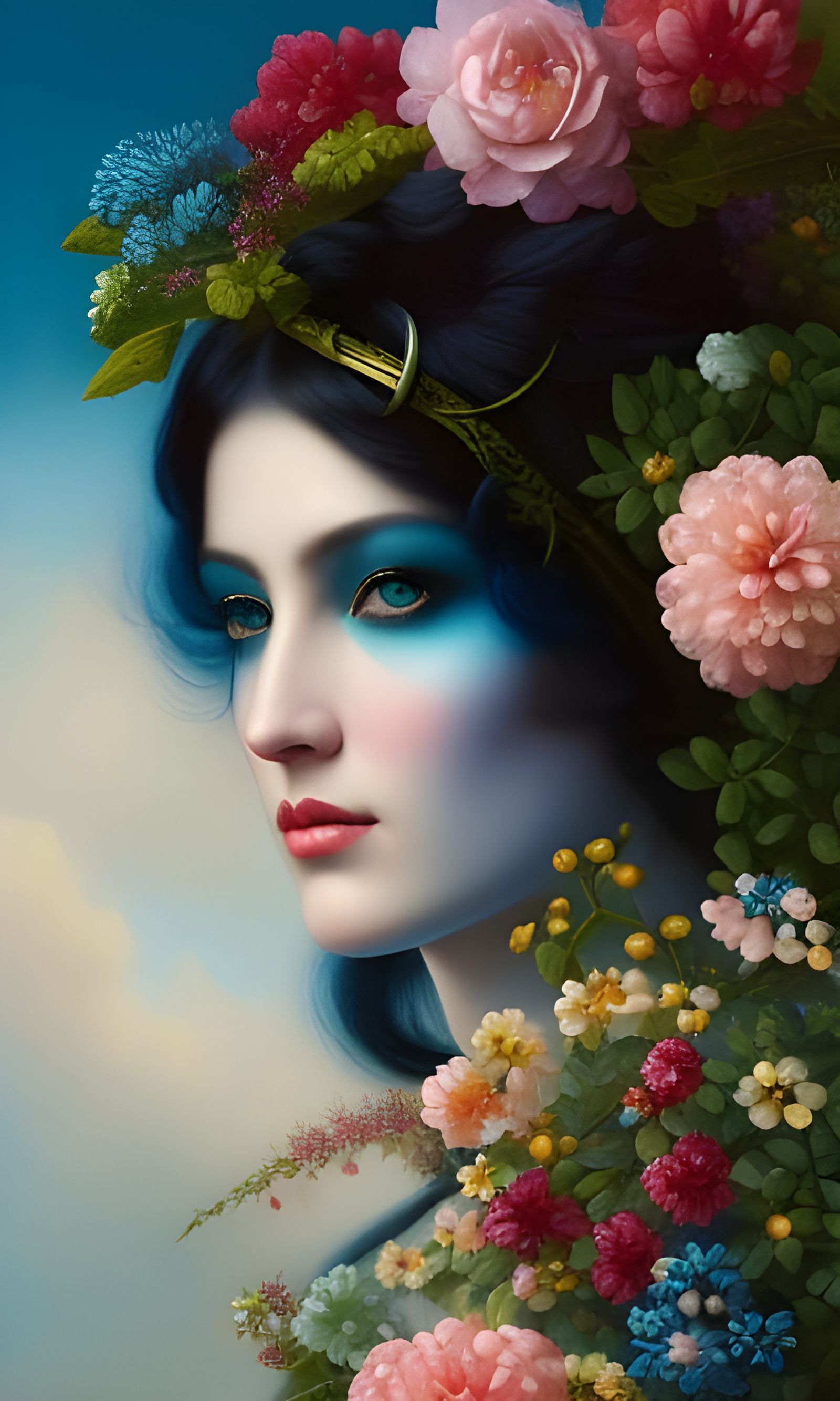 Victorian Punk Portrait with Rococo and Baroque Elements