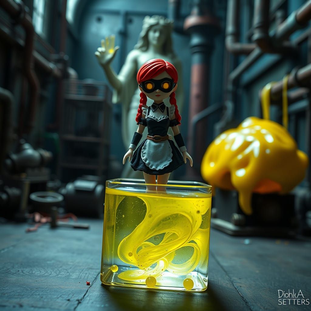 Glowing Redhead Goddess in Abandoned Factory Temple