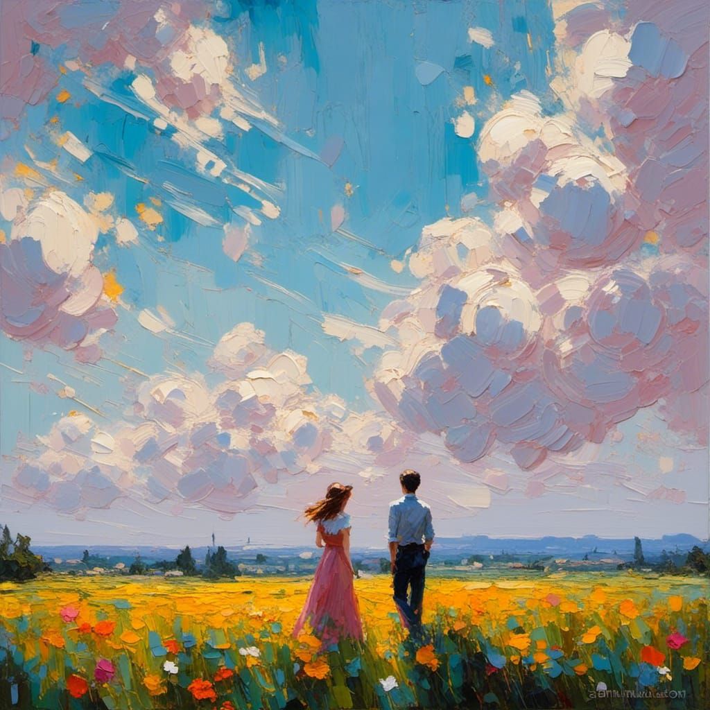 Ethereal Impasto Painting with Heavy Brushstrokes