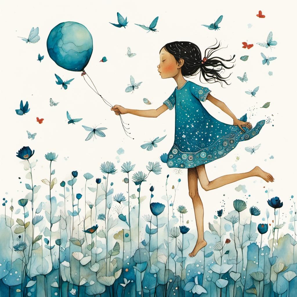 Dreamer Illustration in Children's Book Style