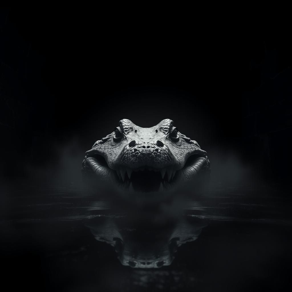 Hyperrealistic Crocodile Head in Sewers, Macro Zoom