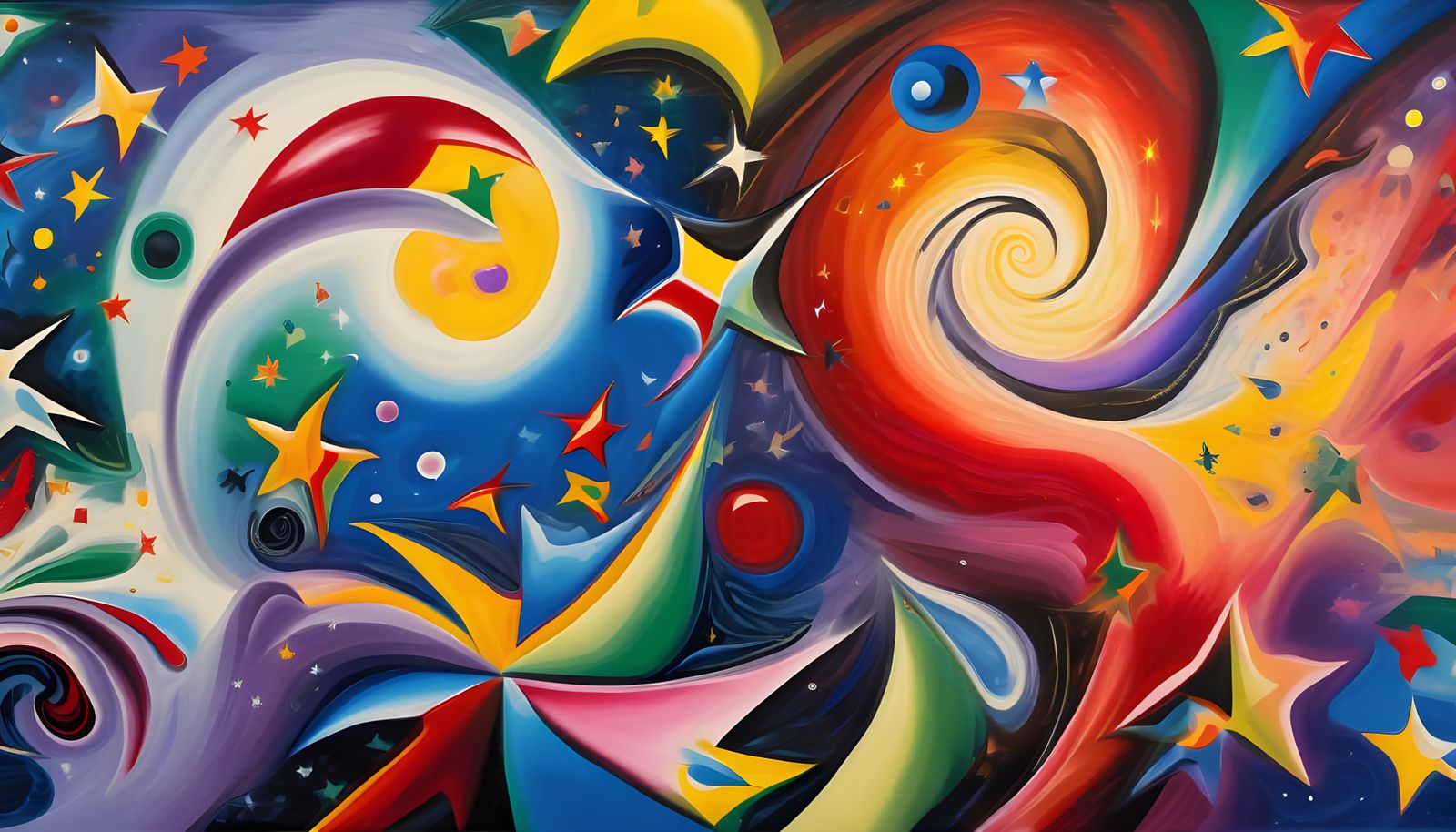 Vivid 3D Vortex Maelstroms of Paint and Stars