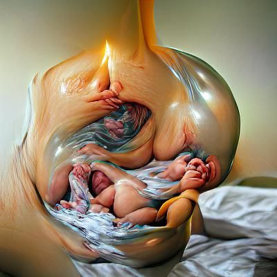 Hyperrealistic Birth: Surreal Explosion into Life