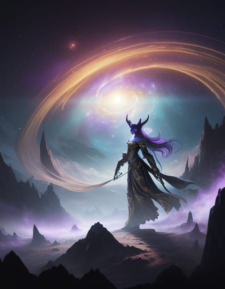 Ethereal Universe Hero with Cosmic Gaze