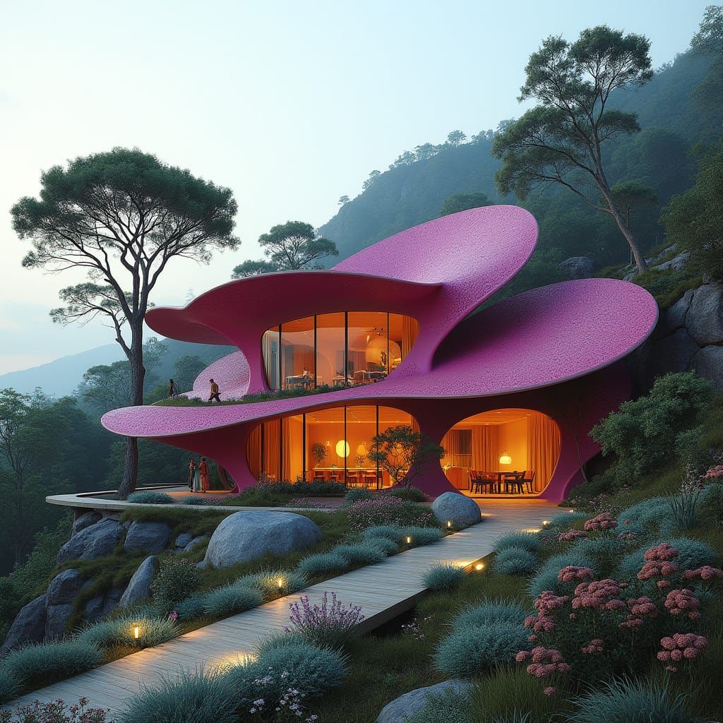 Futuristic Bionic Building with Iranian Geometric Petals