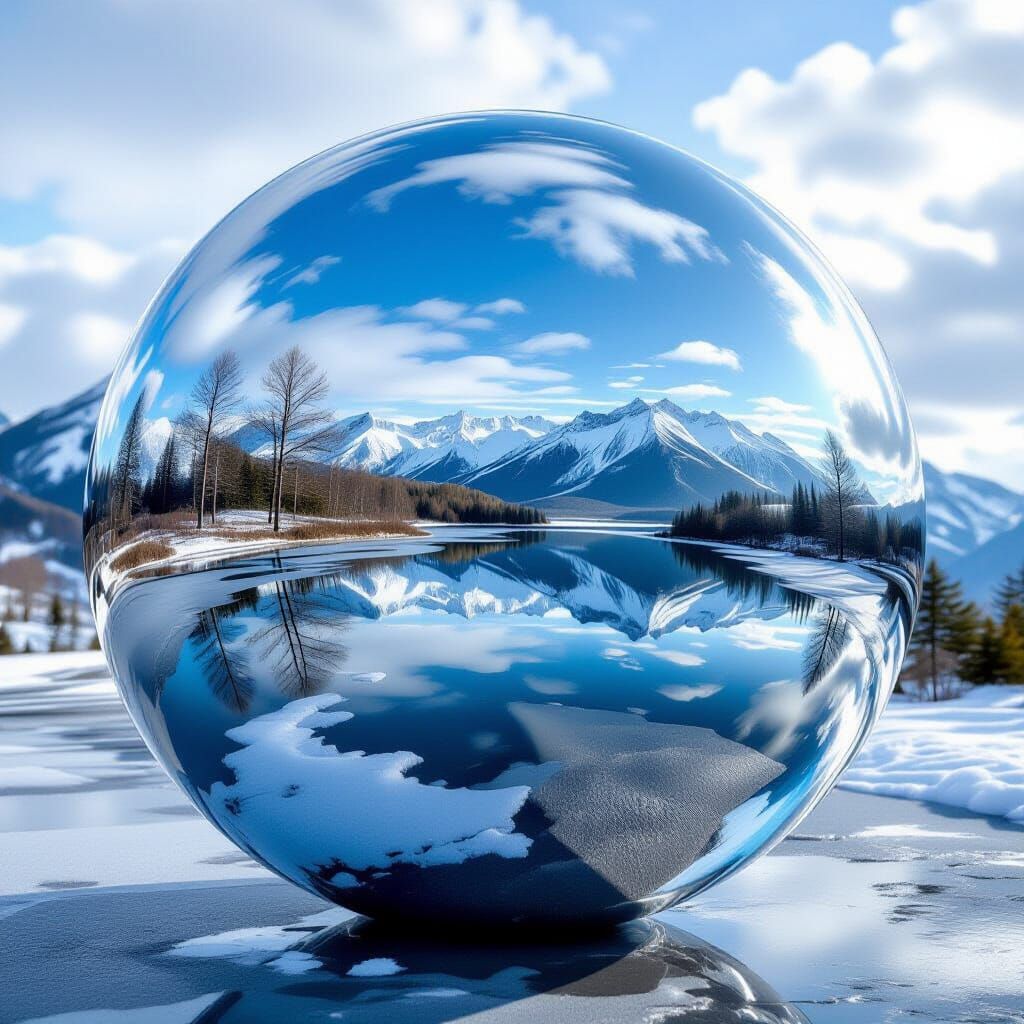 Abstract Reflective Surface Art