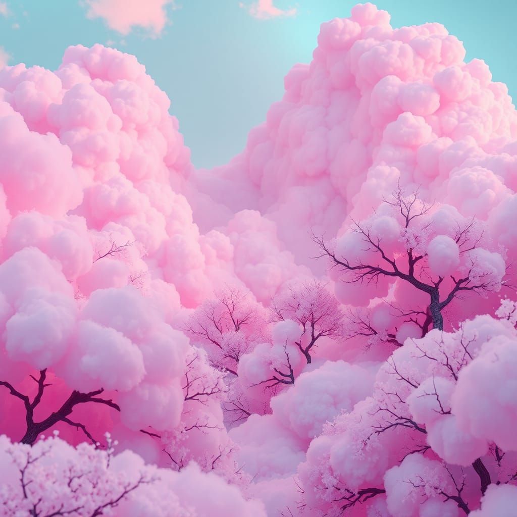 Ethereal Pink Dreamscape in Detailed Matte Painting