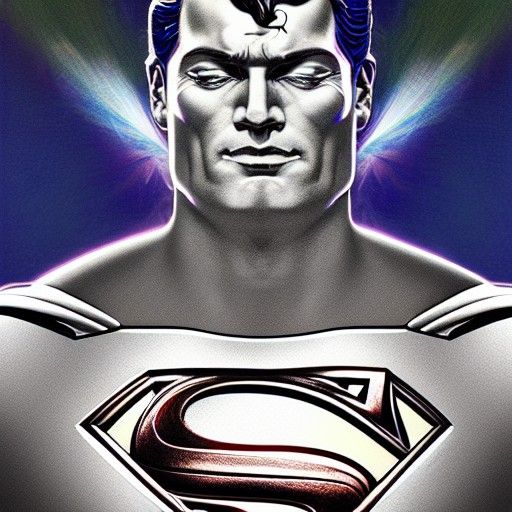 Superman in 4D Space: A Futuristic Pop Art Fusion