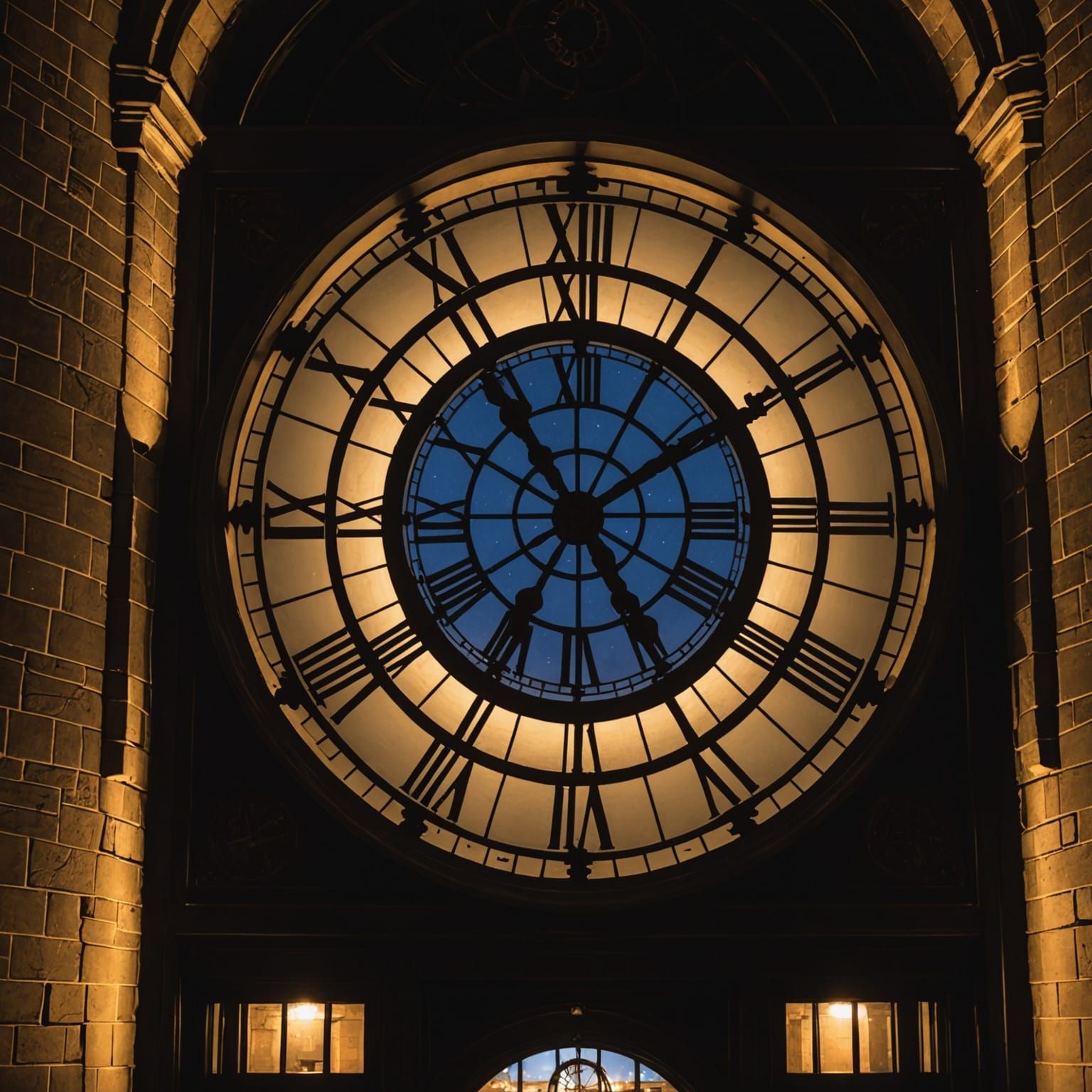 Clock Tower Interior at Night: Professional Photography